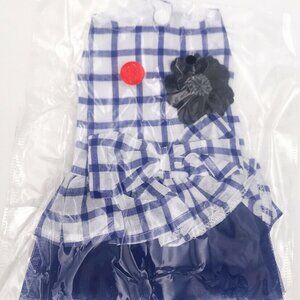 Bow knot Checker Plaid Ruffle Tutu Skirt Princess Dog Cat Dress Pet Clot…